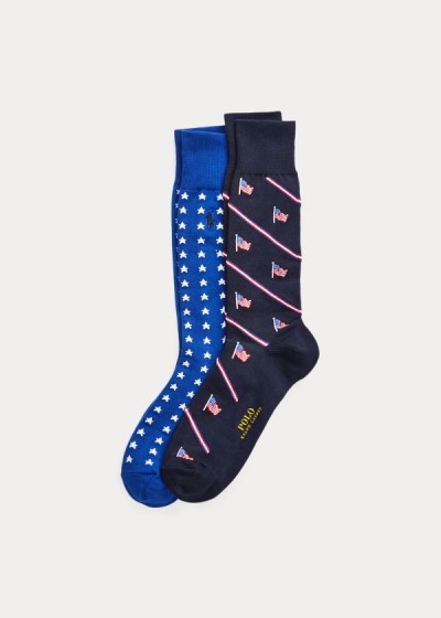 Men's Polo Ralph Lauren Americana Dress 2-Pack Socks | 479018VNM